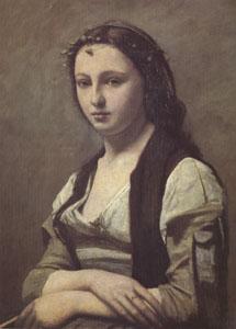 Jean Baptiste Camille  Corot Woman with a Pearl (mk05) Sweden oil painting art